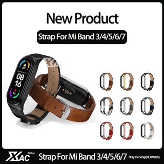 สายนาฬิกาข้อมือ สายหนังวัวแท้ แบบเปลี่ยน สําหรับ Xiaomi Mi Band 7 6 5 Mi Band 4 Mi Band 3 miband 7