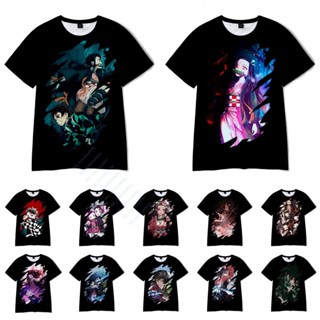 เสื้อยืด พิมพ์ลาย Demon Slayer Kimetsu No Yaiba Tanjiro Kamado Nezuko สําหรับผู้ชาย และผู้หญิง