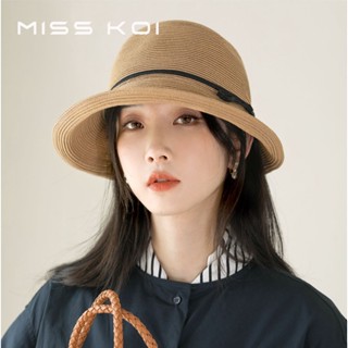 Misskoi [พร้อมส่ง] หมวกฟางกันแดด พับได้ เข้ากับทุกการแต่งกาย สไตล์ญี่ปุ่น สําหรับผู้หญิง