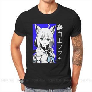 XNRเสื้อยืดวินเทจเสื้อยืด ผ้าฝ้าย พิมพ์ลาย Hololive VTuber Shirakami Fubuki สไตล์พังก์โกธิค สําหรับผู้ชาย S-5XL