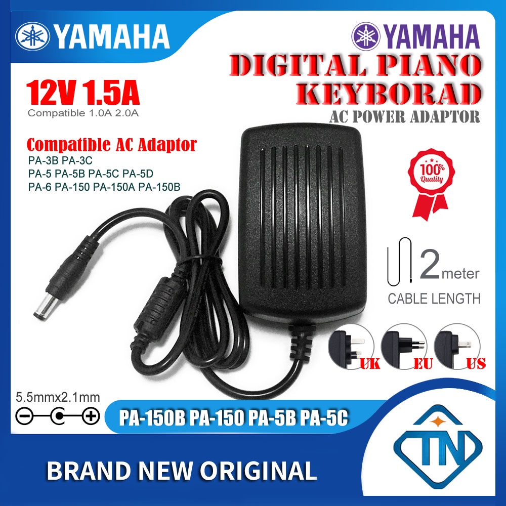 12V 1.5A อะแดปเตอร์ไฟ AC/DC PA-150 PA-5B สําหรับ YAMAHA MM6 MM8 & MODX6 MODX7 MODX8 เพลง Synthesizer