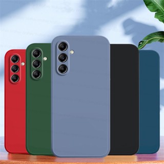 เคสโทรศัพท์ซิลิโคน TPU ทรงสี่เหลี่ยม กันกระแทก สีพื้น หรูหรา สําหรับ Samsung Galaxy A54 5G A54 A34 A24 A14 A04E