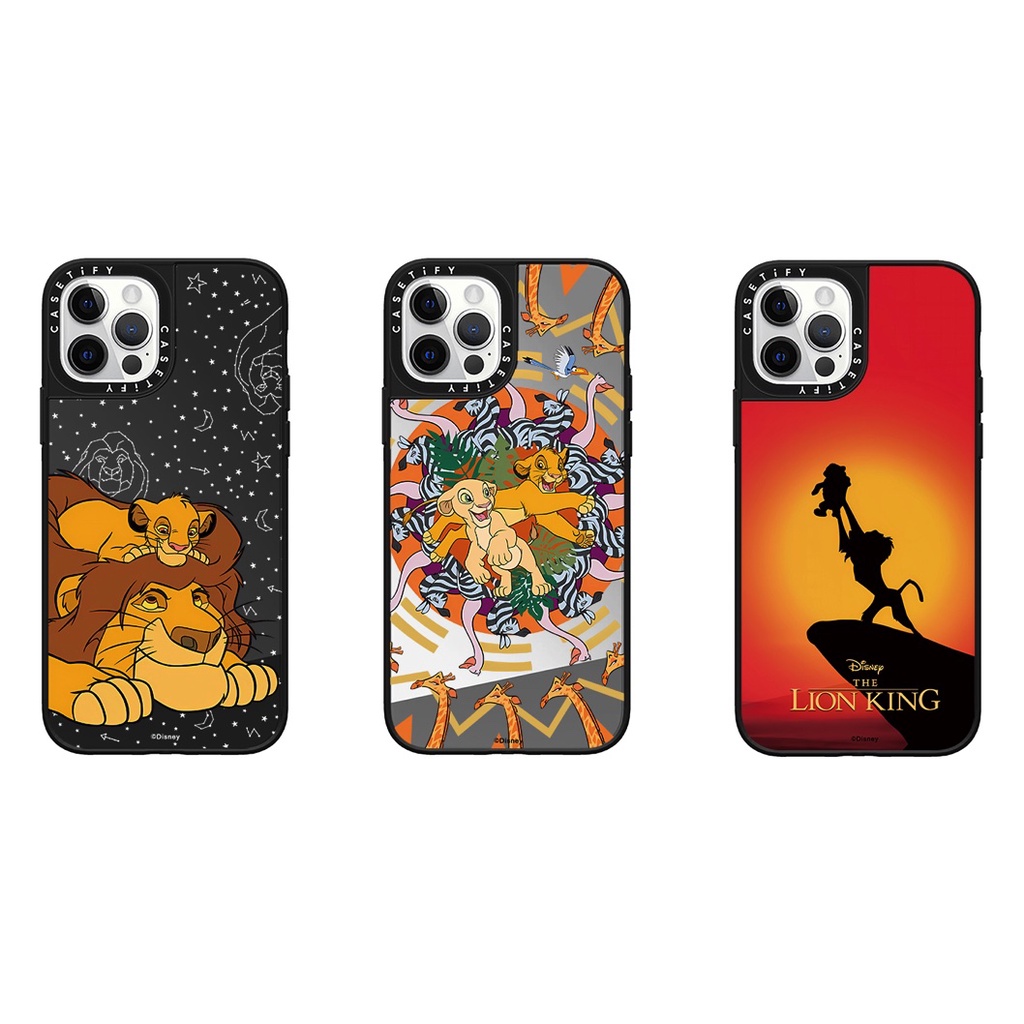 การ์ตูนดิสนีย์ Lion King Casetify เคสโทรศัพท์สําหรับ iPhone 16 15 14 13 12 11 Pro Max Plus , กระจกเคลือบฮาร์ดฝาครอบป้องกัน