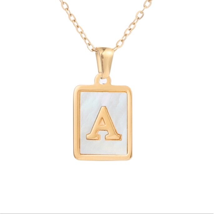 -พร้อมส่ง- สร้อยคอจี้ตัวอักษรภาษาอังกฤษ A-Z  สร้อยคอตัวอักษร โซ่ necklace เหมาะสำหรับผู้หญิง สแตนเลส304