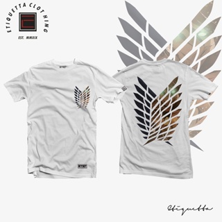 พร้อมส่ง Anime Shirt - ETQTCo. - Attack on Titan - Scouting Regiment v2 การเปิดตัวผลิตภัณฑ์ใหม่ T-shirt