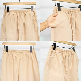 Simple pants กางเกงผ้าฝ้ายขายาว ทรงหลวม Minimal Style เอวยืดมีเชือกผูก ใส่สบายๆเป็น Everyday Look ไปคาเฟ่,เที่ยวทะเล