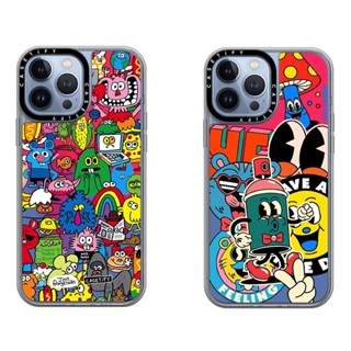 เคสโทรศัพท์มือถือแบบแข็ง มีทรายไหล ลายสติกเกอร์ Jon Burgerman สําหรับ iPhone 14 13 12 11 Pro Max Plus