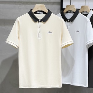 เสื้อโปโลแขนสั้นลําลอง คอปก สีกากี แฟชั่นฤดูร้อน สําหรับผู้ชาย