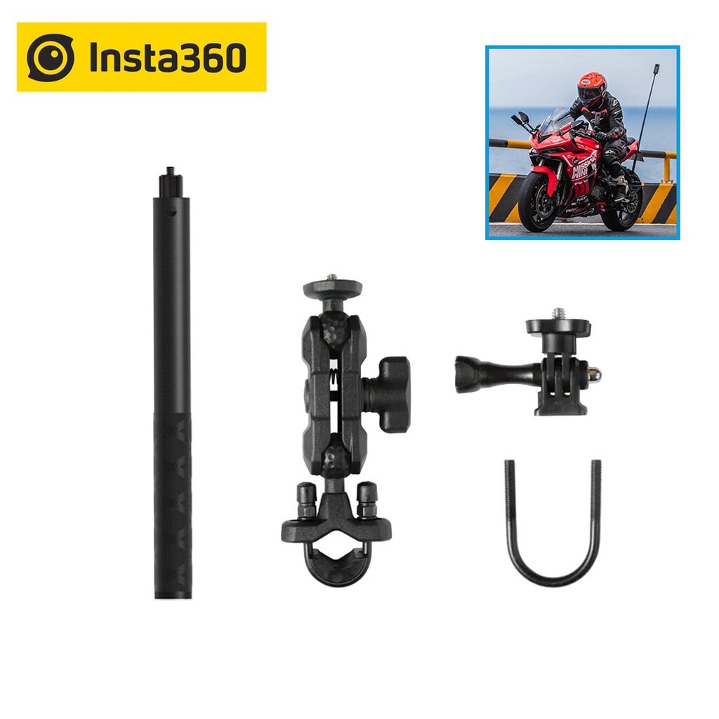 Insta360 Motorcycle U-Bolt Mount + Insta360 Invisible Selfie Stick 1.14 m ของแท้