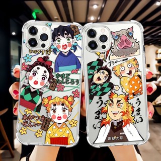 เคสโทรศัพท์มือถือแบบนิ่ม TPU ใส กันกระแทก ลายดาบพิฆาตอสูร สําหรับ iPhone 14 Pro Max 11 12 13 Mini XR X XS 7 8 SE 2020