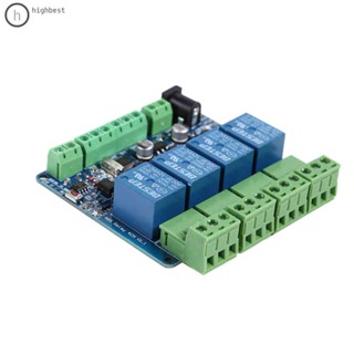 Modbus RTU โมดูลรีเลย์ 4 ทาง 4 สวิตช์ อินพุต 485 สื่อสาร