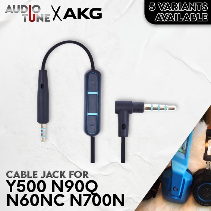 สายเคเบิลแจ็ค Aux ไมโครโฟนหูฟังเสียง Akg Y500 N90Q N60NC N700N