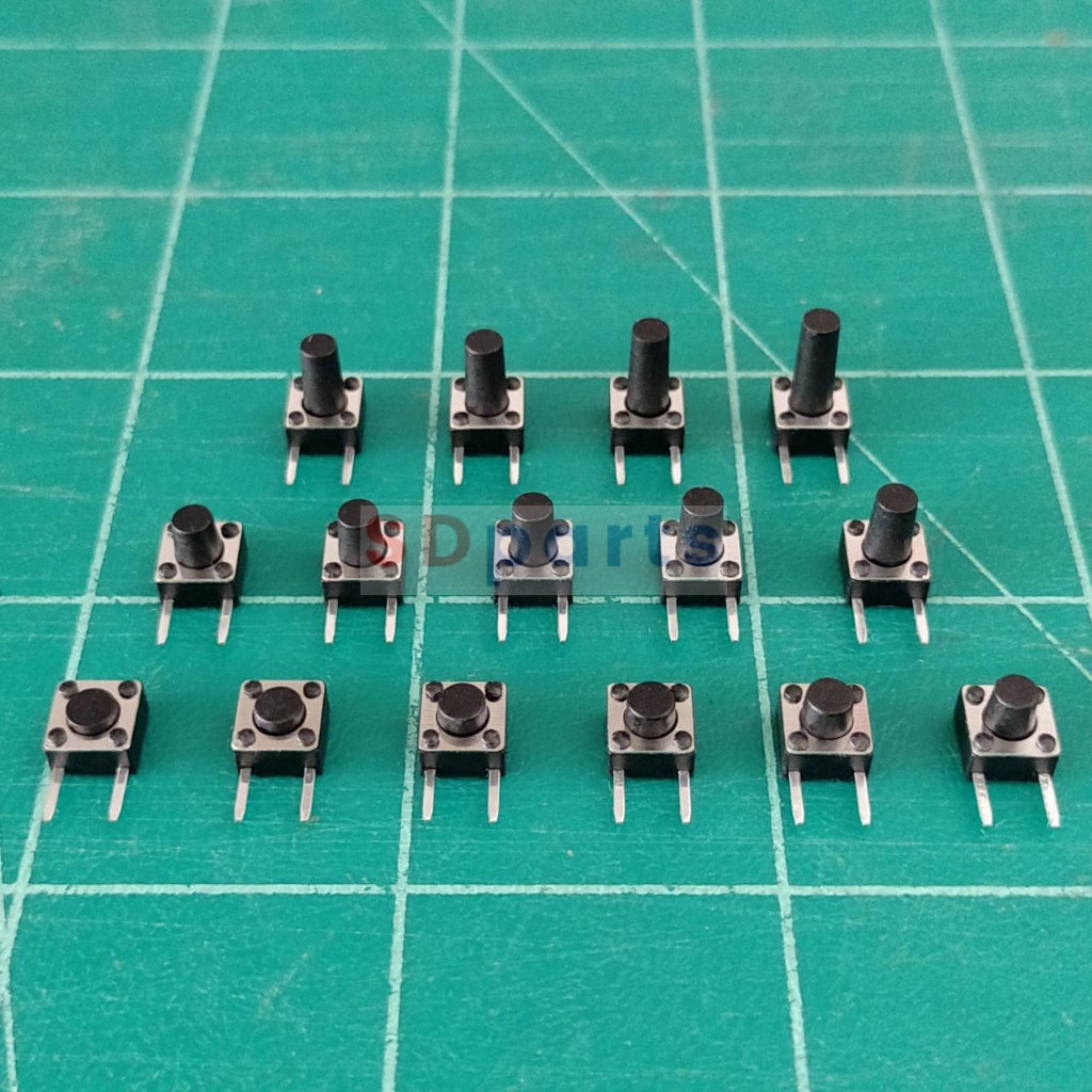สวิทช์ TACT Switch สวิทช์ปุ่ม กดติด-ปล่อยดับ Push Button Switch DIP #D2P 6x6xHmm กดข้าง แบบ B (1 ตัว) – โปรปัง
