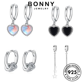 BONNY JEWELRY ต้นฉบับ เครื่องประดับ ห่วง เกาหลี 925 หนีบ ไข่มุก มอยส์ซาไนท์ ตุ้มหู เงิน Silver แฟชั่น ผู้หญิง แท้ ต่างหู เครื่องประดับ เพชร M015