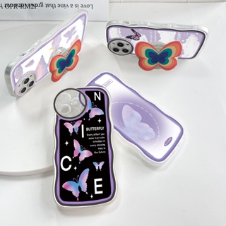 Realme C15 C25 C25S C12 C11 C2 C1 2 3 5 Pro 2021 เคสเรียวมี สำหรับ Case Beautiful Butterfly Wavy Bracket เคส เคสโทรศัพท์ เคสมือถือ Full Cover Soft Phone Cases Casing