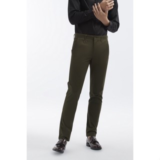 LTD กางเกงชิโน่ผ้าแจ็คการ์ด ผู้ชาย สีเขียวเข้ม | Jacquard Chino Pants | 3388