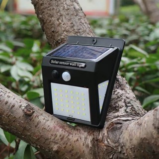 สว่างที่สุด [ไฟโซล่า 30 LED] ไฟโซล่าเซลล์ ไฟโซลาร์ ติดผนัง Solar Powered LED Wall Light แบบ 30 LED