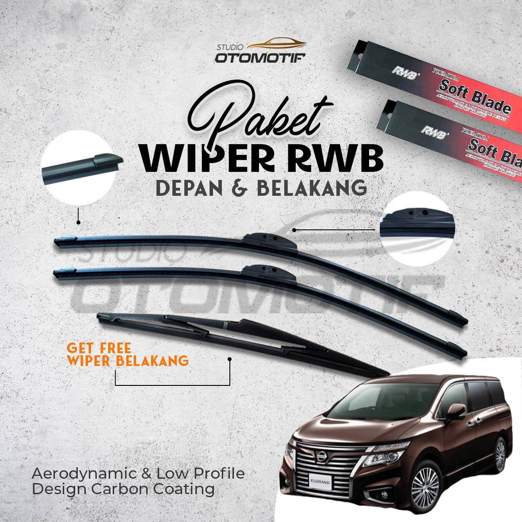 BUNDLING RWB SOFT WIPER NISSAN ELGRAND E52 3 ชิ้น