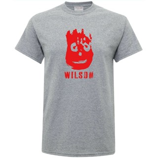 เสื้อยืดลําลอง ผ้าฝ้าย 100% แขนสั้น พิมพ์ลายภาพยนตร์ Wils Castaway ใส่สบาย สําหรับผู้ชาย