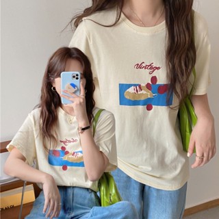 พร้อมส่ง 🪑🏮 Jita tops เสื้อยืดสีครีมสกรีนลายสวยมาก (37057)