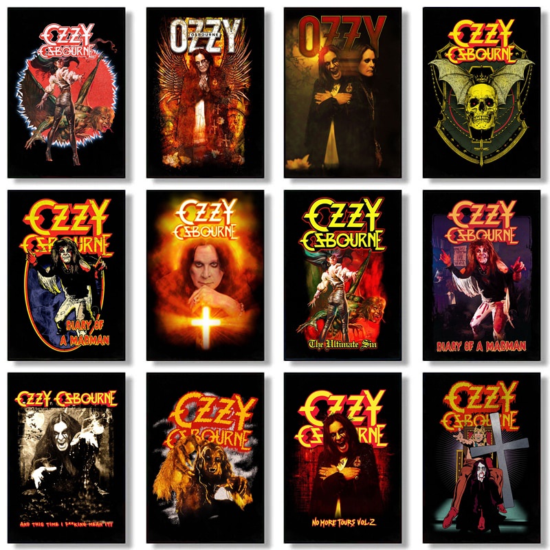 Ozzy Osbourne Band โปสเตอร์ Heavy Metal Band Rock Vintage ภาพวาดผ้าใบ Wall Art ภาพพิมพ์โมเดิร์นครอบค
