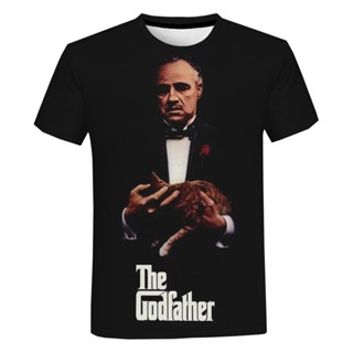 เสื้อยืด พิมพ์ลาย The Godfather สไตล์ฮาราจูกุ แฟชั่นสตรีท