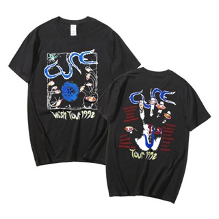 เสื้อยืด พิมพ์ลาย The Cure Wish Tour Concert 90S Vintage 1992 สไตล์พังก์ร็อค สําหรับผู้ชาย