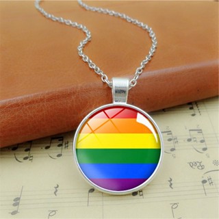 สร้อยคอ จี้ธงชาติลิลลี่ LGBT BraveLove สีรุ้ง แบบทันสมัย