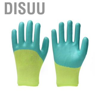 Disuu 3 Pcs Safety Work  Nylon Knit Breathable Foam Latex Coated for Construction Agriculture Heavy Work