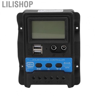 Lilishop PWM Solar Power Controller Dual USB Solar Charge Controller 12V 24V for Outdoor