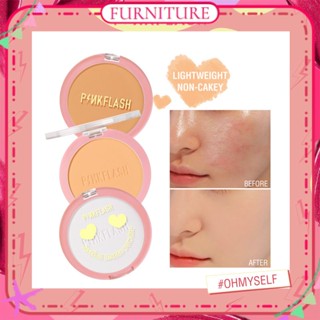 ♕Pinkflash Natural Oil-Control Stay-Matte Pressed Powder ติดทนนานกันน้ำน้ำหนักเบา Anti-Transfer Face Powder Cosmetic 3 Colors Optionals FURNITURE