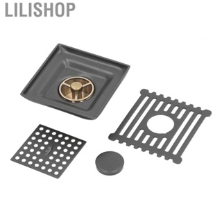 Lilishop Square Floor Drain Gray 4 Inch Square Floor Drain for Balcony