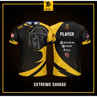 [พร้อมส่ง] เสื้อยืด ลายทีม baju raya EXTREME SAVAGE Jersey kurta lelaki E-sports ขนาด 100 ซม.-160 ซม. สําหรับเด็ก และผู้ใหญ่ XS-3XL