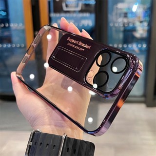 เคสโทรศัพท์มือถือแบบแข็ง ใส ใส กันกระแทก กันรอยเลนส์กล้อง หรูหรา สําหรับ iPhone 14 Pro Max 14 Plus 13 Pro Max