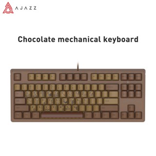 Ajazz AK533 คีย์บอร์ดเกมมิ่ง 87/104 คีย์ ธีมช็อคโกแลต PBT ปุ่มกดสวิตช์เชอร์รี่