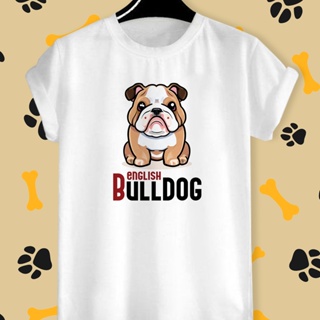 เสื้อยืดสกรีนลาย น้องหมา บูลด็อก(British Bulldog) ผ้า TK สีสันสดใส ใส่สบาย ไม่ยืดไม่ย้วย