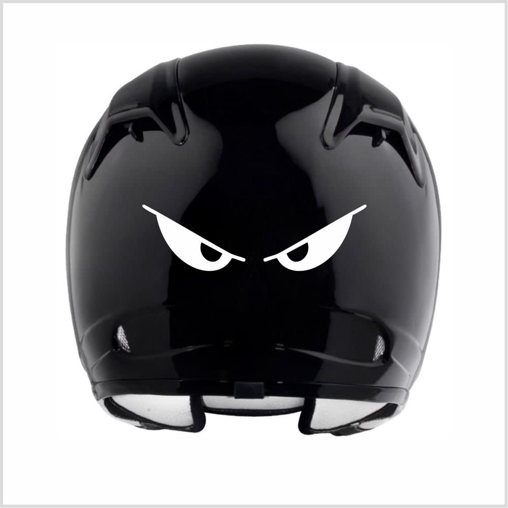 1 ชิ้น Evil Eyes No Fear รถจักรยานยนต์ Biker หมวกกันน็อคสติ๊กเกอร์สะท้อนแสง,สติ๊กเกอร์ยานยนต์ (สีขาว)