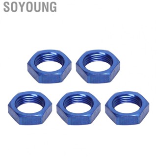 Soyoung AN8 Nut Fitting Adapter  5 Pcs Blue Precision Machined High Hardness AN8 Female Thread Hex Locking Nut  for Car