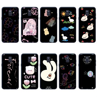 สําหรับ Galaxy A8 2018 เคส TPU นิ่ม ซิลิโคน เคสโทรศัพท์มือถือ สีดํา