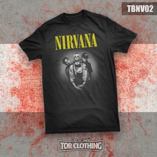 โอ้พระเจ้า1  ปลา  (พร้อมส่ง) เสื้อยืดลําลอง ผ้าฝ้าย 100% แขนสั้น พิมพ์ลาย Nirvana Line up Murah Band Rock BNV02 lelaki ส