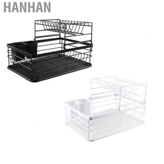 Hanhan  Shelf Simple Iron Double Layer  Bowl  Drain Rack for Kitchren