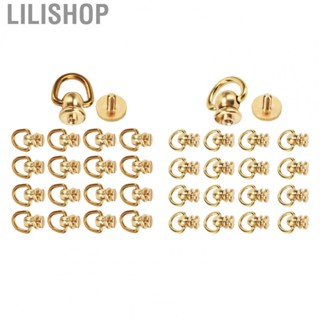 Lilishop D Ring Stud Screw  Button Studs Rivets Gold 12 Sets  for Belt