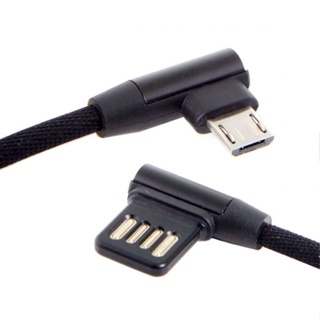 Xiwai สายเคเบิล Micro USB 5Pin เป็นมุมซ้าย ขวา 90 องศา USB 2.0 พร้อมปลอก สําหรับแท็บเล็ต โทรศัพท์ 15 ซม.