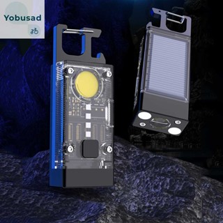 ไฟฉาย LED COB 500LM พลังงานแสงอาทิตย์ Type-C ชาร์จ USB 500mAh IPX4 กันน้ํา