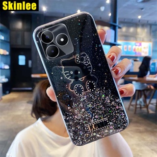 ใหม่ เคสโทรศัพท์มือถือใส แบบนิ่ม ลายคิตตี้ มีแหวนคล้อง สําหรับ Realme C35 C53 C51 C55 C55 C35 C51 C53