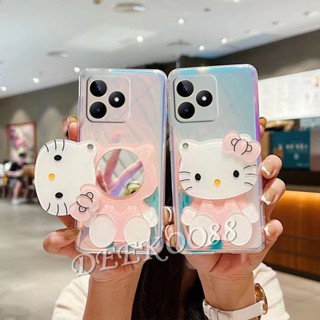 เคสโทรศัพท์มือถือ แบบนิ่ม ลายแมว KT สีชมพู และสีขาว สําหรับ Realme C53 C55 NFC GT NEO 5 SE 9i 10T 10 Pro+ Pro 5G Coca-Cola Edition 4G