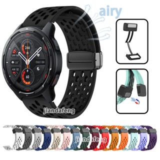 สายนาฬิกาข้อมือ ซิลิโคนนุ่ม แต่งหัวเข็มขัดแม่เหล็ก รูปตัว D สําหรับ Xiaomi Watch S1 Active Smartwatch