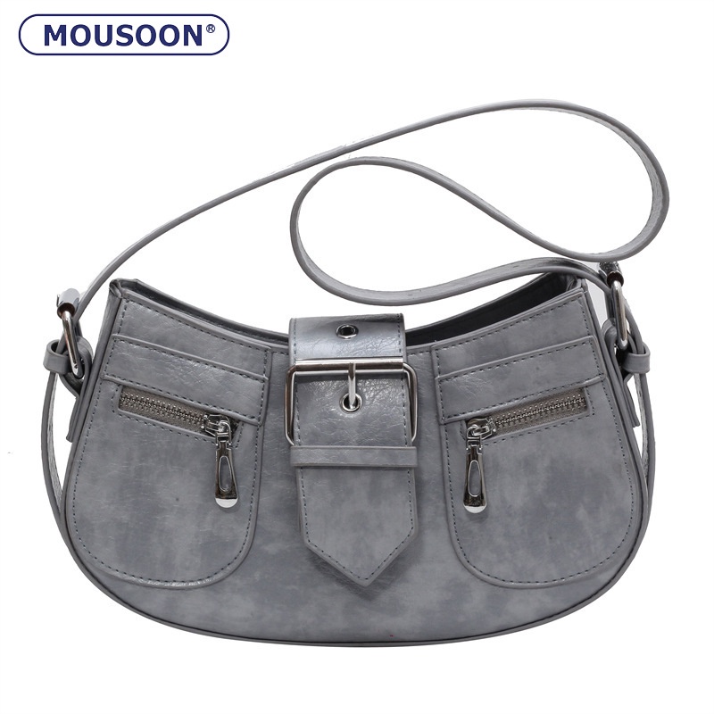 Mousoon Y2K Style Tie-Dye Pu Leather Crossbody Bag For Women Fashion Retro Korean Style Underarm Bag
