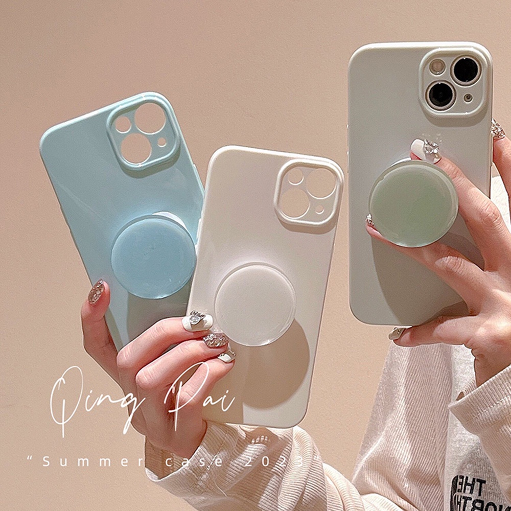 Simple Macaron สีรอบโทรศัพท์ Grips เคสโทรศัพท์สําหรับ IPhone 11 16 15 14 12 13 Pro Max 16 PLUS Glossy Dirt ทนนุ่มโทรศัพท์ปกหลัง ราคา ถูกที่สุด ดีลบีเคเค แกลเลอรีภาพที่ 3