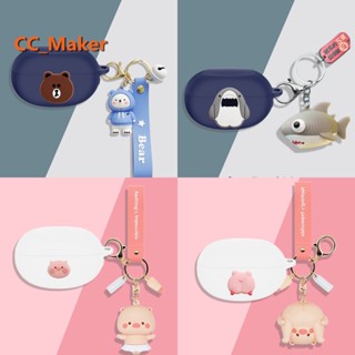 Realme Buds Air5 Pro Protective Case Cartoon Piggy Shark Keychain Pendant Realme Buds Air5 Pro Silicone Soft Case Cute Minions Creative Astronaut Realme Buds T100 / Realme Buds Air3 Neo Shockproof Case Protective Case Buds Air3 Cover Soft Case